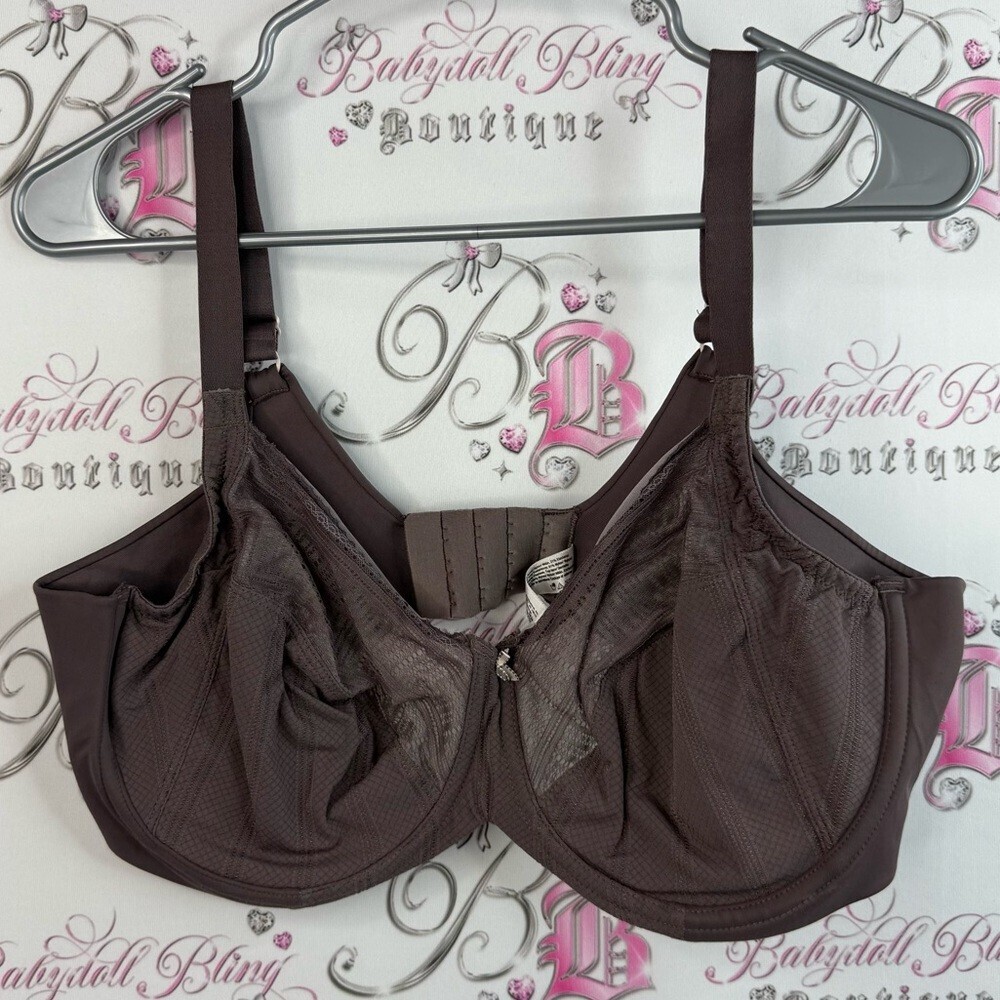 Lilyette bra adjustable straps mesh detail Elegant Brown Women's Bra